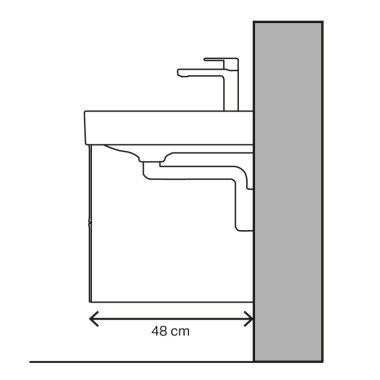 Dikey çıkışlı lavabo