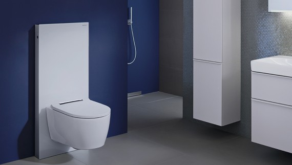 Geberit Monolith rezervuar modüllü banyo, beyaz Geberit Monolith rezervuar modüllü banyo, beyaz