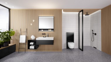 Geberit One banyo serisi ve Geberit Monolith rezervuar modülü