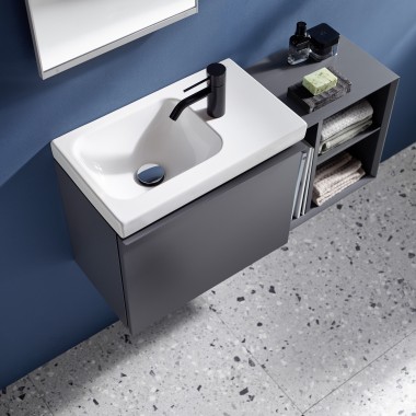 Geberit iCon lavabo, mat siyah batarya