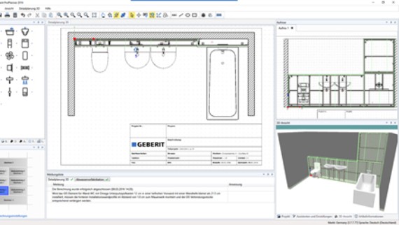 Geberit ProPlanner'da detaylı 3D planlama