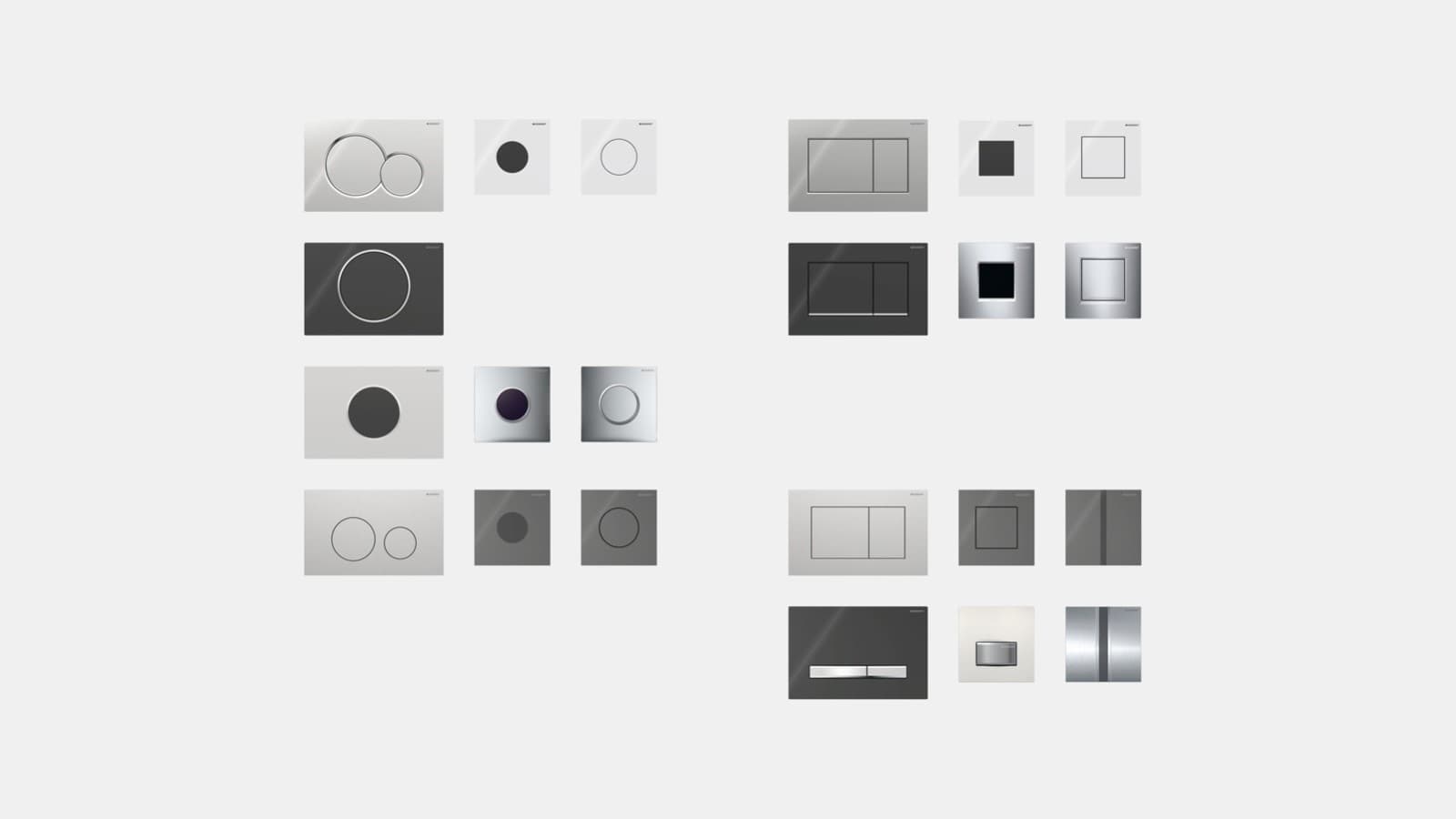 Geberit actuator plates and flush controls and cover plates