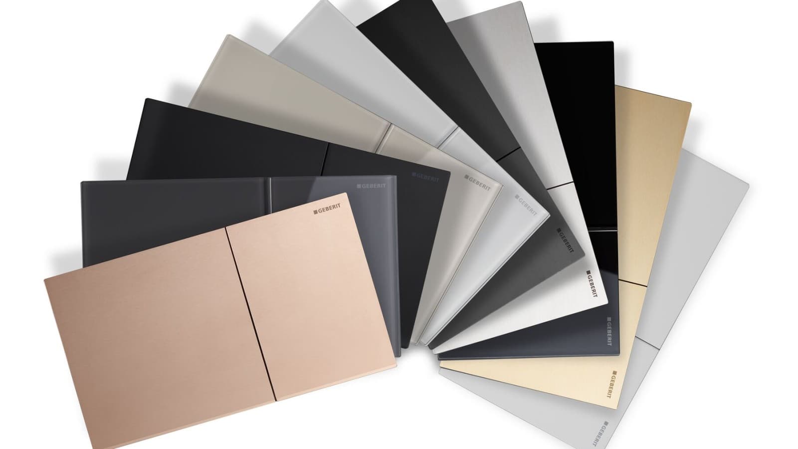 Geberit Sigma70 kumanda kapağı için mevcut yüzey çeşitleri Geberit Sigma70 kumanda kapağı için mevcut yüzey çeşitleri