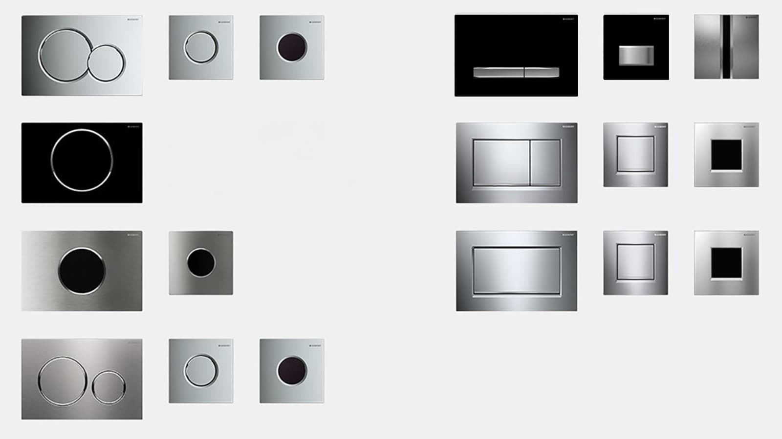 Geberit kumanda kapakları tasarım serilerine genel bakış Geberit kumanda kapakları tasarım serilerine genel bakış