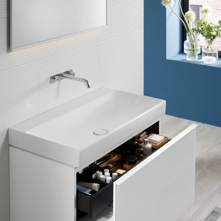 Geberit ONE lavabo ile Geberit Acanto lavabo dolabı Geberit ONE lavabo ile Geberit Acanto lavabo dolabı