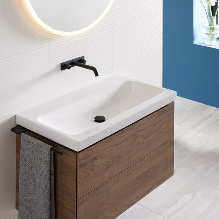 Geberit iCon banyo lavabosu ile Geberit ONE lavabo dolabı Geberit iCon banyo lavabosu ile Geberit ONE lavabo dolabı