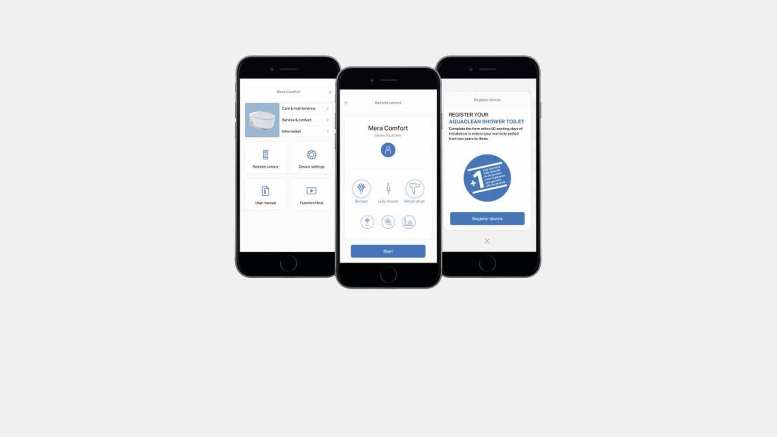 Geberit Home uygulama sayfaları Geberit Home uygulama sayfaları
