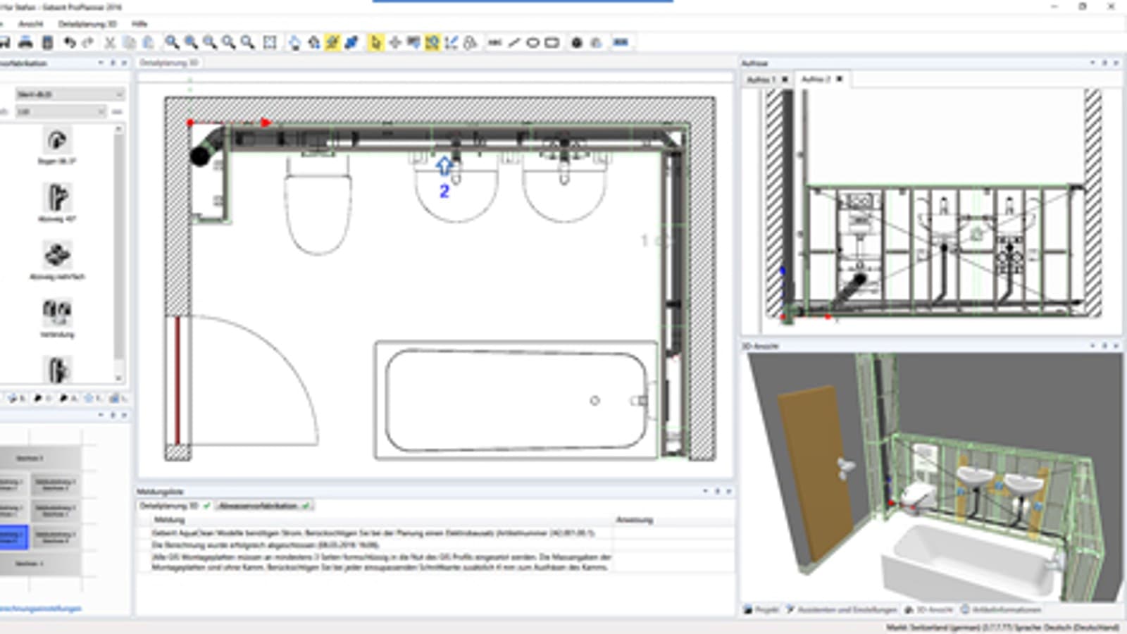 Geberit ProPlanner'de atık su tesisatı ön üretimi Geberit ProPlanner'de atık su tesisatı ön üretimi