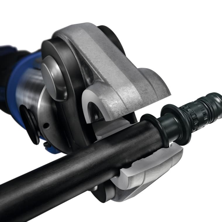 Bakım gerektirmeyen Geberit Mepla sıkma çenesi. Sıkma çenesinin ve Mepla fittingin özel tasarımı. Bakım gerektirmeyen Geberit Mepla sıkma çenesi. Sıkma çenesinin ve Mepla fittingin özel tasarımı.