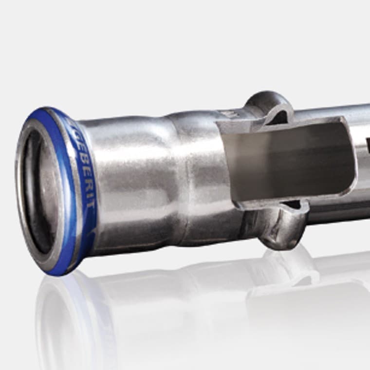 Geberit Mapress paslanmaz çelik boru ve manşon kesiti Geberit Mapress paslanmaz çelik boru ve manşon kesiti