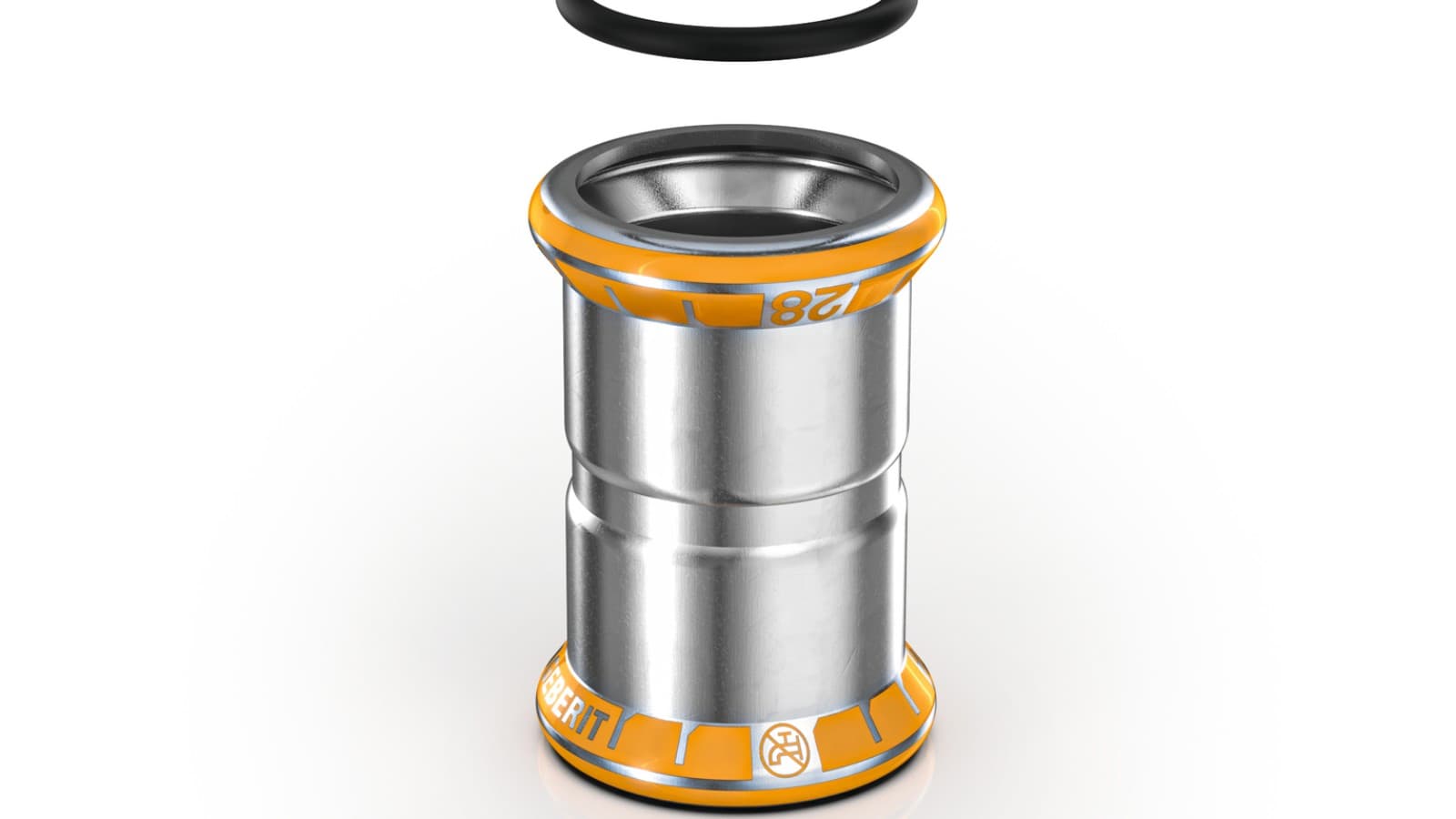 Turuncu pres göstergeli Geberit Mapress Therm fittingi Turuncu pres göstergeli Geberit Mapress Therm fittingi